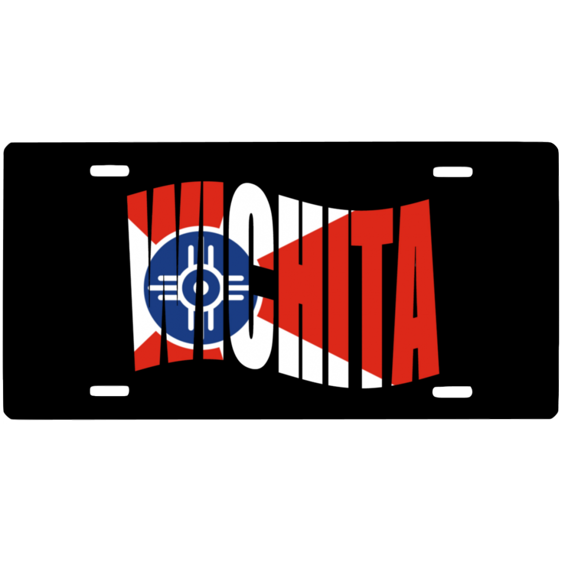 Auto License Tag Wichita Flag TextCar Tag Wichita Flag Text15.00